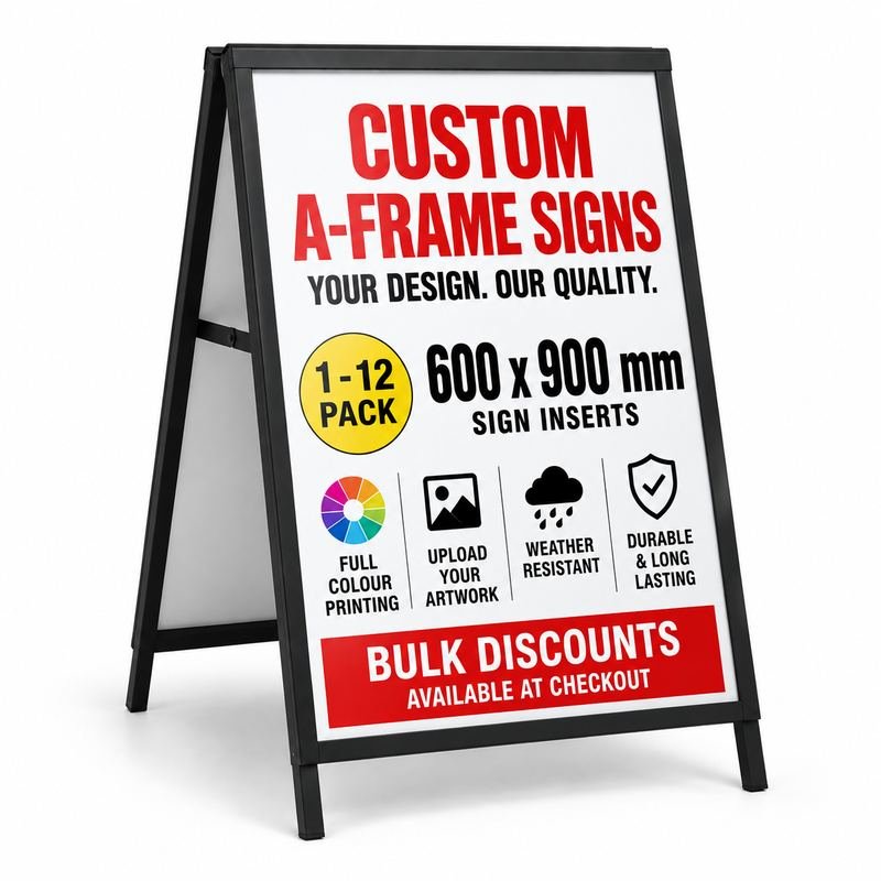 Signflute insertable A-Frame — complete kit with printed inserts